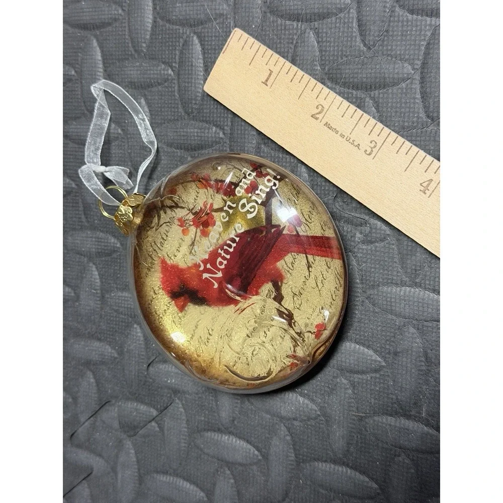 Hallmark Keepsake Cardinal‎ Song 2010 Heaven and Nature Sing Glass Ornament New